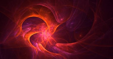 Soyut çok renkli fraktal ışık arkaplanı 3B görüntüleme