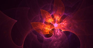 Soyut çok renkli fraktal ışık arkaplanı 3B görüntüleme