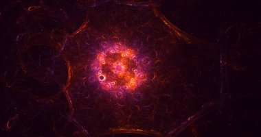 Soyut çok renkli fraktal ışık arkaplanı 3B görüntüleme