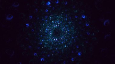 Soyut fraktal ışık arkaplanı 3 boyutlu oluşturuluyor