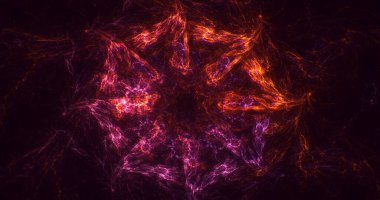 Soyut fraktal ışık arkaplanı 3 boyutlu oluşturuluyor