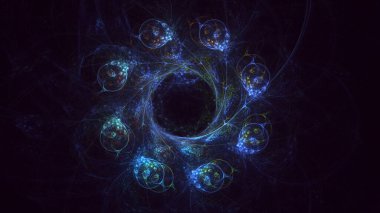 3B soyut renkli fraktal ışık arkaplanı oluşturma