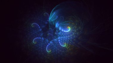 3B soyut renkli fraktal ışık arkaplanı oluşturma