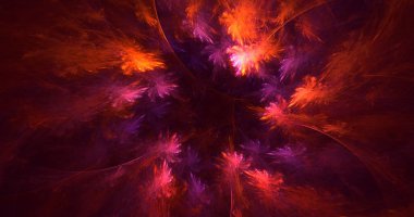 Soyut çok renkli fraktal ışık arkaplanı 3B görüntüleme