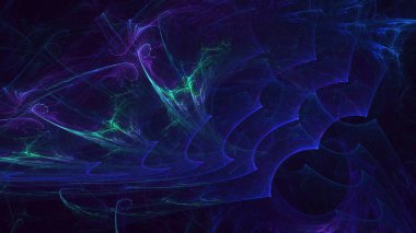 Soyut çok renkli fraktal ışık arkaplanı 3B görüntüleme