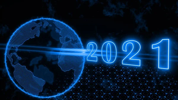 Έτος Αλλαγή 2021 Αφηρημένη Εικονογράφηση Κειμένου Ψηφία Του Έτους Πάνω — Φωτογραφία Αρχείου