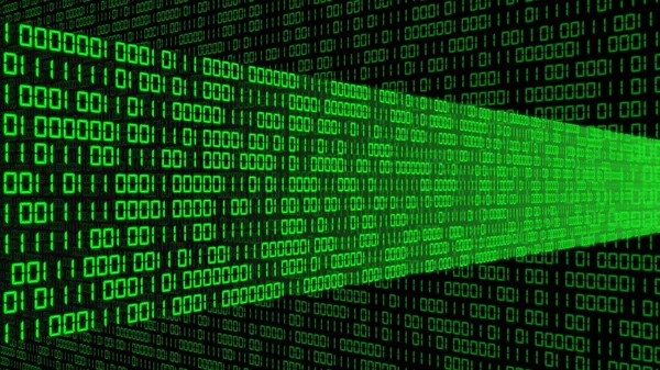 Digitális Adatfolyam Áramlik Egymásba Sorozat Bináris Kód Zöld Színben Elvont — Stock Fotó