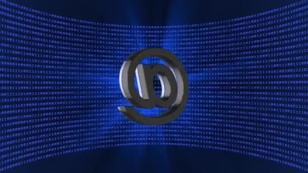 Abstract Data Flow Motion Background Rotating Sign Light Effects Front — Stock Video