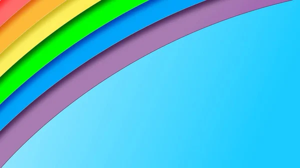 Abstracte Achtergrond Van Grafische Elementen Bogen Regenboogkleuren Een Lichtblauwe Achtergrond — Stockfoto