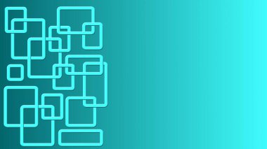 Turkuaz rengi ile grafik elementlerin modern tasarımı - arkaplandaki süs yapısında düzenlenmiş dikdörtgen çerçeveler ve gradyan - metniniz için alan - 3B İllüstrasyon