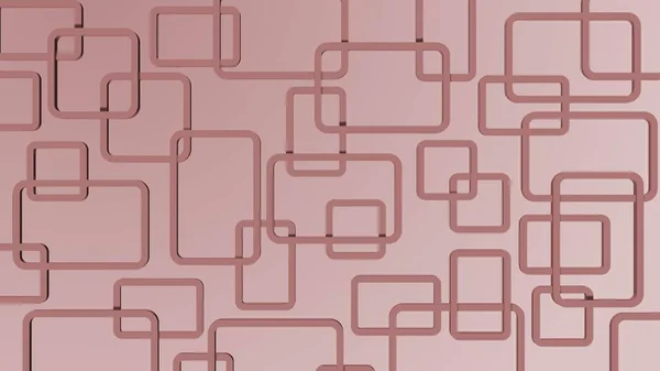 Modern design of graphic elements in rose color - rectangle frames arranged in ornament structure - 3D Illustration