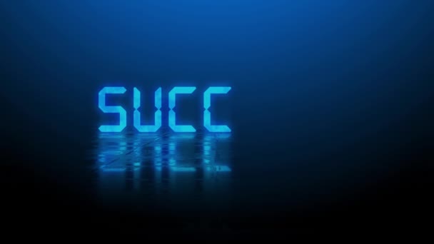 Reflection Effects Structured Surface Blurred Blue Lettering Success Animated Out — Stock Video