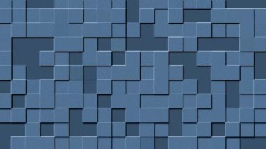 Değişen kare elementlerin mavi - 4K soyut hareket arkaplanı - sonsuz döngü