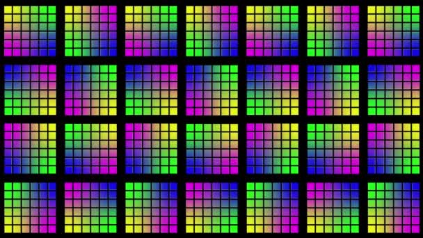 Abstract Animated Background Multicolor Grid Pattern Brightening Back Light Bars — Stock Video