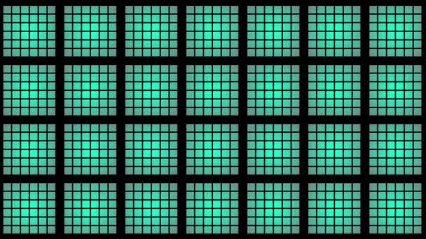 Abstract Animated Background Turquoise Grid Pattern Brightening Back Light Bar — Stock Video
