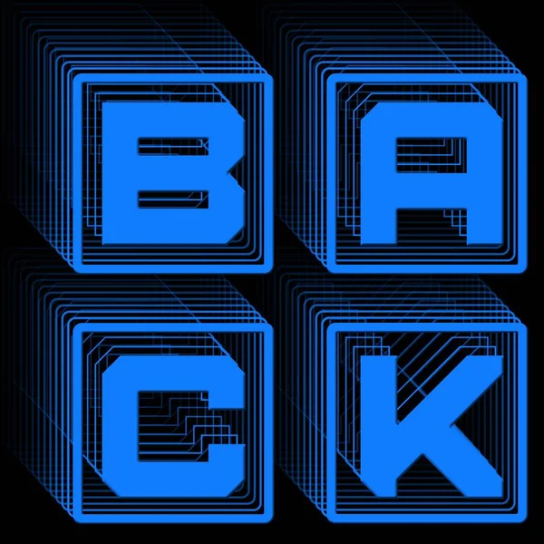 Back Blauwe Letters Frame Als Vierkant Logo Met Herhalend Effect — Stockfoto