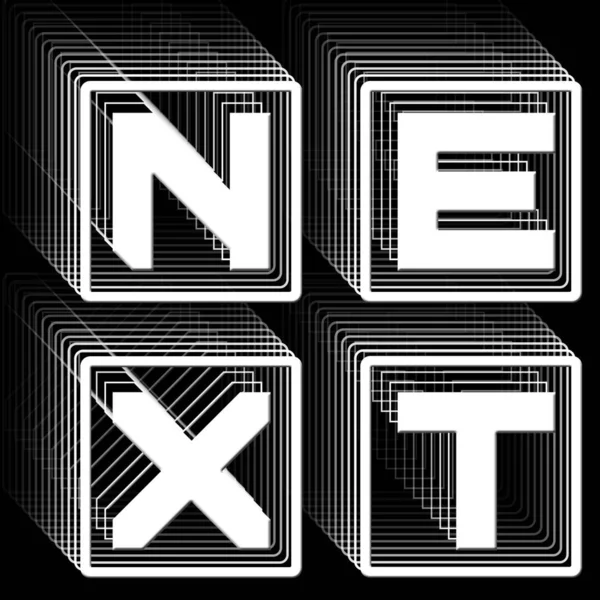 Next Witte Letters Frame Als Vierkant Logo Met Herhalend Effect — Stockfoto