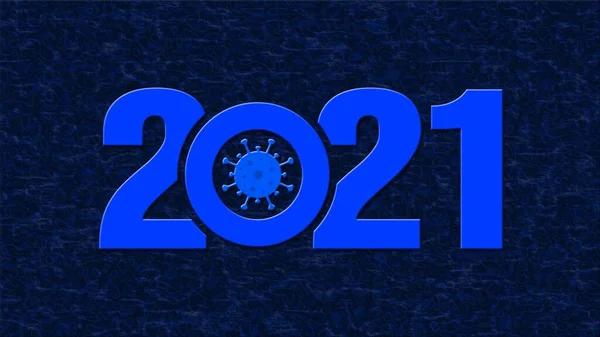 Έτος 2021 Μπλε Ψηφία Που Απομονώνονται Δομημένο Σκοτεινό Φόντο Σύμβολο — Φωτογραφία Αρχείου