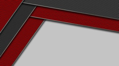 Karbon dizaynındaki grafik elementlerin soyut arkaplanı - metin veya mesajınız için boş alana geçiş - 3B İllüstrasyon