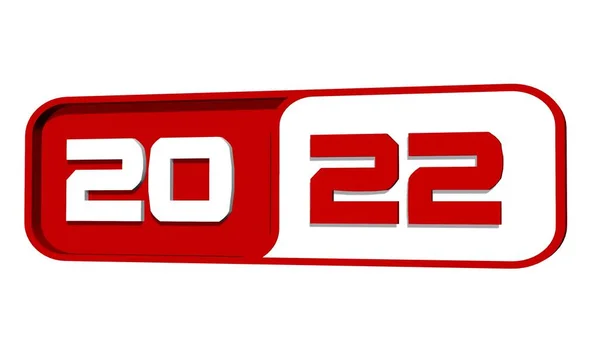 Year Change 2022 Year Numbers Red Color Plate Isolated White — Stock Photo, Image