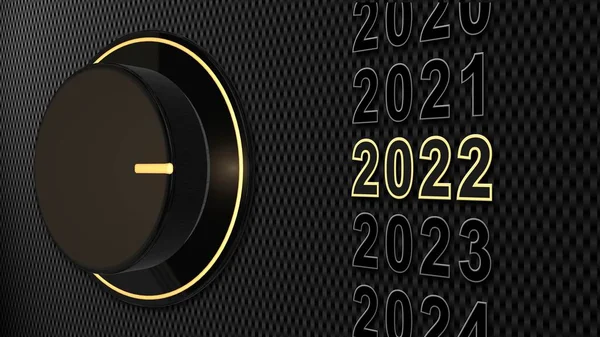 2022 Αλλαγή Νέου Έτους Περιστροφικά Σημεία Μεταγωγής Κλίμακα Ψηφία Του — Φωτογραφία Αρχείου