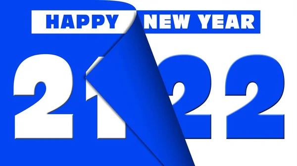 Cambio Año 2022 Con Letras Feliz Año Nuevo Azul Blanco — Foto de Stock