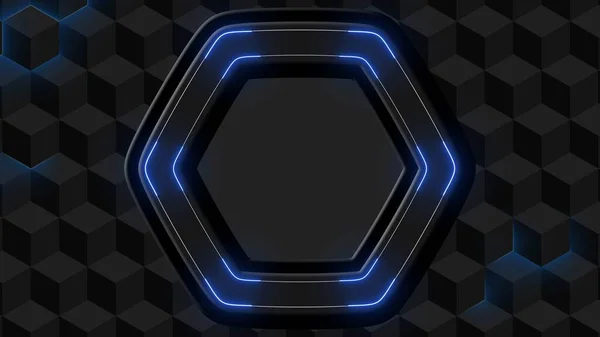 Abstrakte Technologie Hintergrund Mit Blauen Lichteffekten Auf Dunklem Hintergrund Aus — Stockfoto