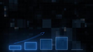 Finansal grafik geçmişi - finansal veri görünümünde soyut borsa grafikleri - işletme büyüme çubuğu grafiği
