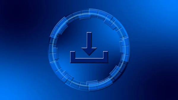 Descargar Símbolo Centro Elementos Circulares Color Azul Concepto Red Tecnología — Foto de Stock