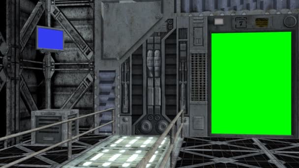 宇宙飞船的内部，与门打开和关闭 — 图库视频影像