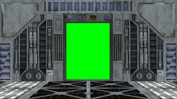 宇宙飞船的内部，与门打开和关闭 — 图库视频影像