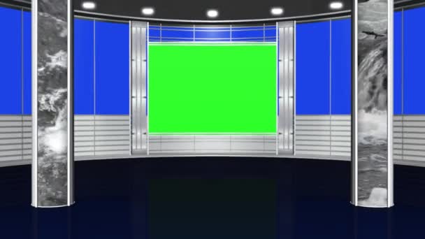 Virtual studio background - green screen — Stock Video