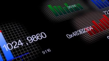 Grafik animasyon siyah Bg üzerinde büyüyen-2 renk