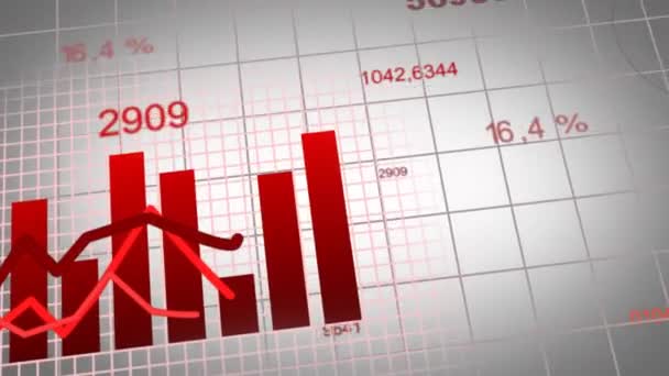 Animatie van het kweken van charts - rood — Stockvideo