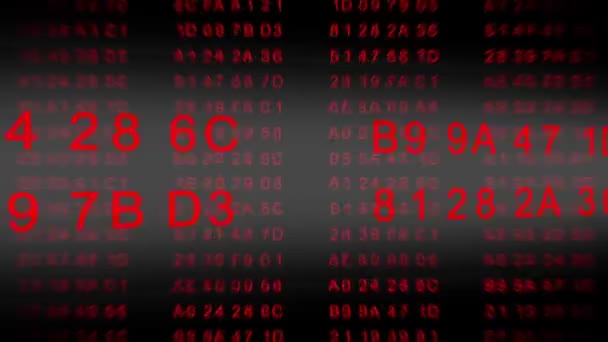 Codice esadecimale - Flusso di dati - rosso — Video Stock