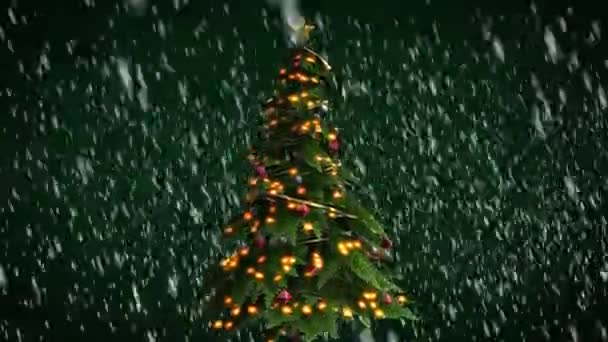 Christmas tree on green background — Stock Footage Christmas tree on green background Stock Footage