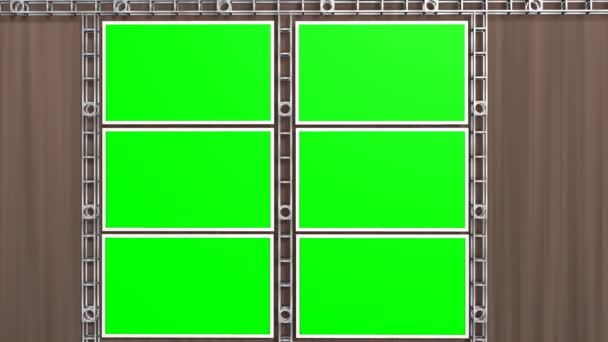 Studio With Green Screen Video Wall Background Stock Video