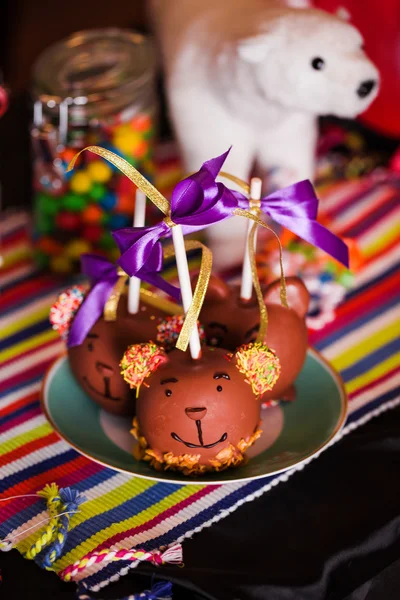 Apples on a stick in the new year — Stock Photo, Image