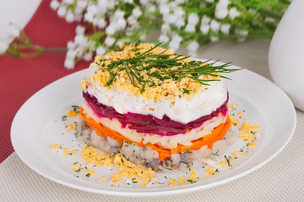 Beet coated herring — Stock Photo, Image