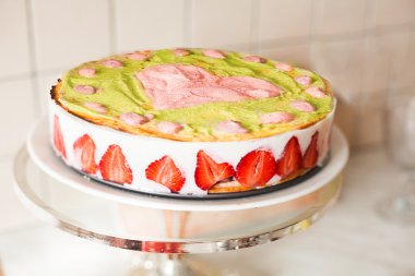 yoğurt ve çilek, kalp, sevgi, stand, provence, eski bir pastayla