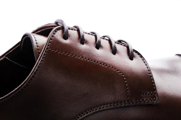 Mens leather shoes closeup — Stock Photo, Image
