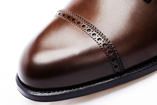 Pánské kožené boty detail — Stock fotografie