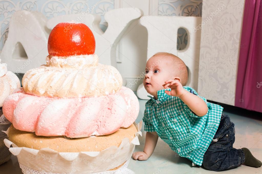 Baby And A Large Cake Stock Photo By C Bratova Baby And A Large Cake Stock Photo By C Bratova