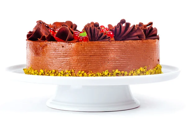 Kue dengan stroberi kismis ceri dan kacang-kacangan — Stok Foto
