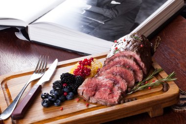 meat with berries clipart
