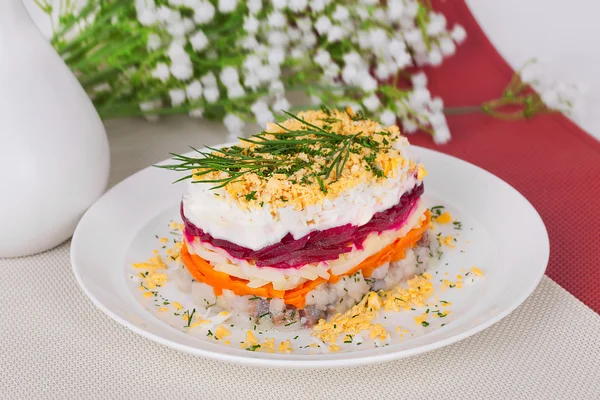 Beet coated herring — Stock Photo, Image