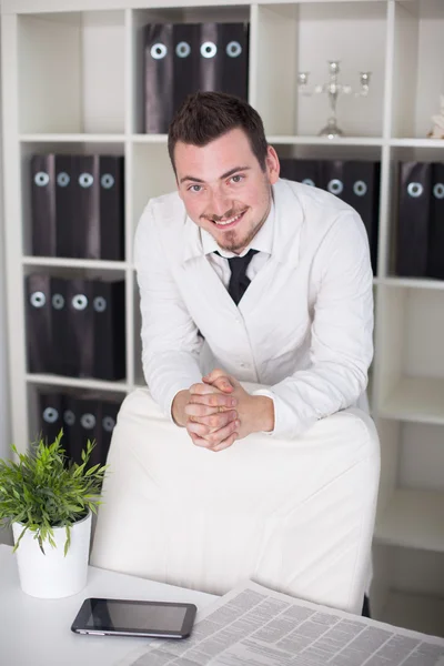 Doctor working with computer in office — Stock Photo, Image