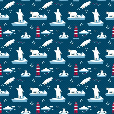 Polar bear seamless pattern 