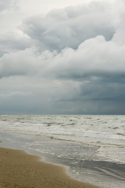 View of the seaside before storm