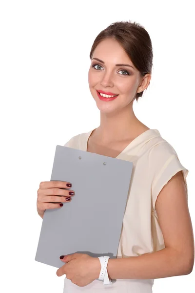 Portret kobiety biznesu gospodarstwa folderu — Zdjęcie stockowe